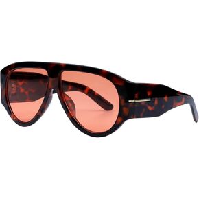 OSAGAMA Trendy Retro Oversized Aviator Sunglasses for Women Men 70s Luxury Designer Thick Classic Sun Glasses
