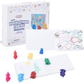 PREXTEX Unicorn Crayons and Kids Sketch Book Set - Magical Unicorn Colors, Creative Sketching Activities for Kids, Includes 1 Sketch Book and Box of Crayons, Ideal for Travel and Play, Ages 3+