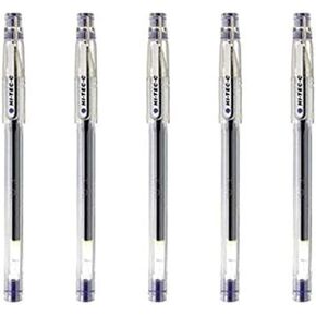 Pilot Hi-Tec-C 04 Gel Ink Pen, Ultra Fine Point 0.4mm, Blue Ink, LH-20C4, Value Set of 5