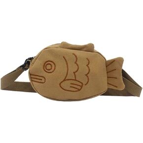 Shoulder Pouch Cute Fish Shape Canvas Shoulder Bags Crossbody Fanny Pack Outdoors Sport Waist Bag Zipper Purse Student Phone Bag