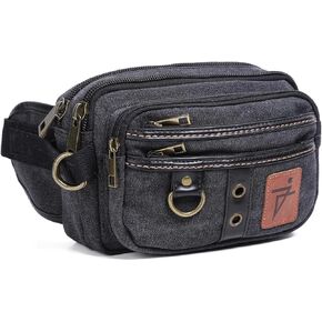 Fanny Pack for Men Waxed Canvas Hip Bump Waist Pouch with Adjustable Strap Womens Vintage Style Heavy Duty Water Resistant
