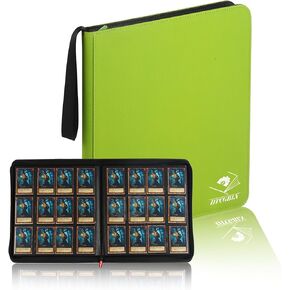 Premium Trading Card Binder for Pokemon Cards,Holds 720 Cards,12 -Pocket Ringless Side Loading Binder with Zipper Trading Card Album Folder for TCG-Green