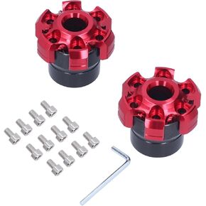 Tissting 2Pcs Motorcycle Fork Frame Sliders, CNC Aluminium Alloy Crash Protection Motorcycle Falling Protector Universal for Motorcycles Bikes(Red)