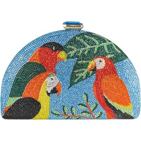 Boutique De FGG Women Crystal Parrot Evening Handbags Cocktail Prom Bird Clutch Bag Dinner Rhinestone Clutch Purses,Mini