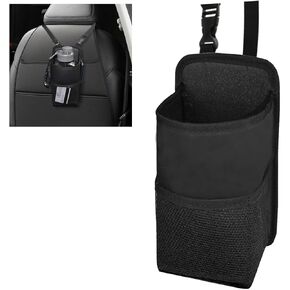 2-in-1 Large Cup Holder, 80 oz Multifunctional Car Seat Side Organizer, Hanging Water Bottle Holder Bag, Car Stuff Holder with Mesh Pocket for Phone & Drink, Suitable for Car SUV Truck (1 PC)