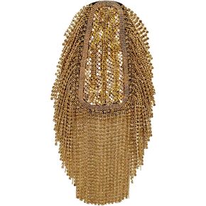 Tassel Epaulettes Shoulder Crystal Chain Fringe Shoulder Badge Brooch Pins for Ringmaster Costume 2 pieces (gold)