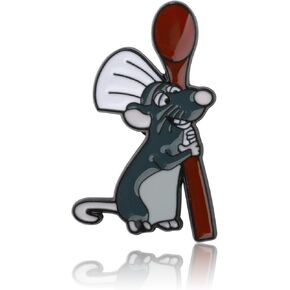 KEYCHIN Funny Rat Remy Brooch Remy Chef Fans Gifts Little Chef Mouse Enamel Pin Remy Rat Jewelry