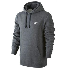 Nike Men's Sportswear Club Pullover Hoodie, Charcoal Heather/Charcoal Heather/White, Medium