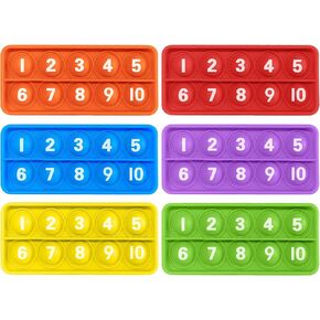Ten Frame Interactive Pop Sensory Bubble Poppers - Push Counting Pop Fidget Toy - Set of 6 - Engage, Learn, and Play!