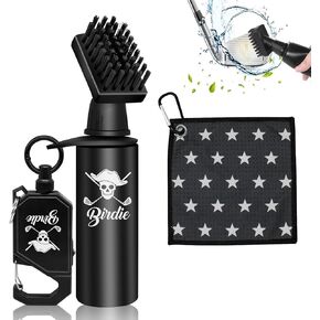 Montela Golf Club Cleaner Brush Golf Water Brush with Mini Towel Golf Brush Cleaning Golf Club & Ball Golf Club Cleaner Kit Golf Accessories for Gift for Men/Women
