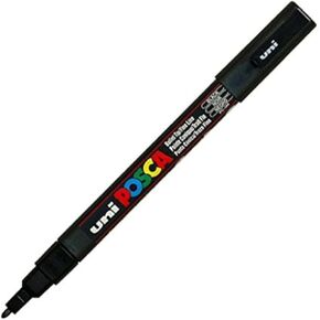 UNI-BALL POSCA MARKER PEN PC-3M - BLACK - 3 PACK OF PENS