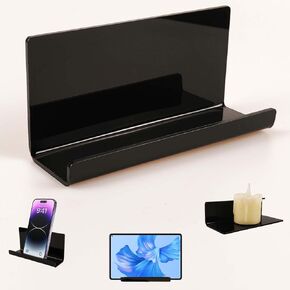 Pansyling Large Acrylic 3-Slot Wall Mounted Smart Phone Charging Holder Station Clear Hanging TV Remote Controls Holder Media Organizer Wall Pansyling