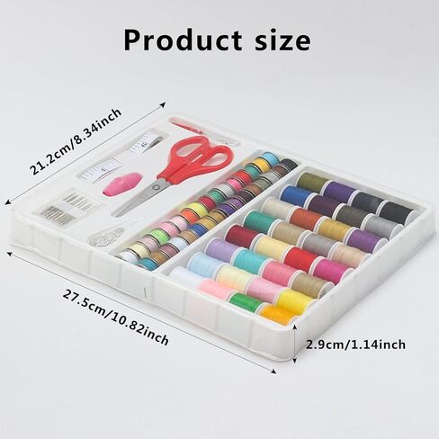 64Pcs Bobbins Sewing Thread Kits,32pcs Assorted Colors Size A Class 15 60WT Prewound Bobbins Thread and 32 Colors Machine Thread in Kuwait