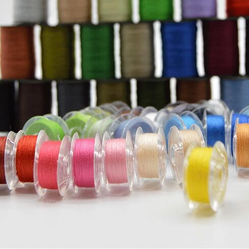 64Pcs Bobbins Sewing Thread Kits,32pcs Assorted Colors Size A Class 15 60WT Prewound Bobbins Thread and 32 Colors Machine Thread in Kuwait