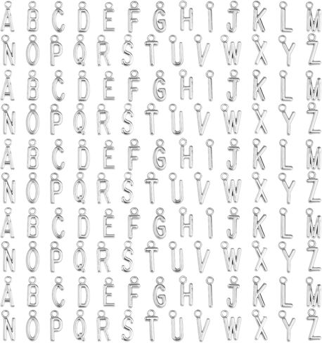 130 Pcs/5 Sets Letter Charms, Alphabet ABC Charms Capital A-Z Initial Metal Charms Bracelets Necklaces Crafts Pendants for DIY Jewelry Making in Saudi Arabia