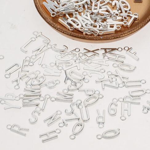 130 Pcs/5 Sets Letter Charms, Alphabet ABC Charms Capital A-Z Initial Metal Charms Bracelets Necklaces Crafts Pendants for DIY Jewelry Making in Saudi Arabia