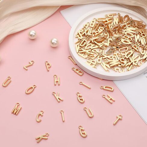 130 قطعة/5 مجموعات من سحر الحروف، الأبجدية ABC Charms Capital A-Z أساور معدنية أولية وقلادات وقلائد يدوية لصنع المجوهرات بنفسك in Saudi Arabia