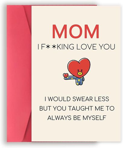 Funny Birthday Card for Mom Grandma, Happy Mother Birthday Card Gift from Son Daughter, Naughty Mother's Day Thank You Cards for Mom, Unique Mom Birthday Card Gift in Saudi Arabia
