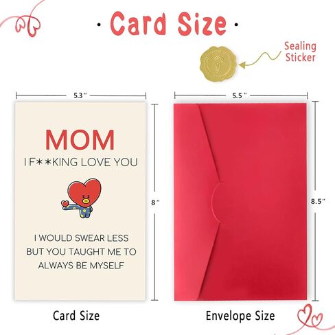 Funny Birthday Card for Mom Grandma, Happy Mother Birthday Card Gift from Son Daughter, Naughty Mother's Day Thank You Cards for Mom, Unique Mom Birthday Card Gift in Saudi Arabia