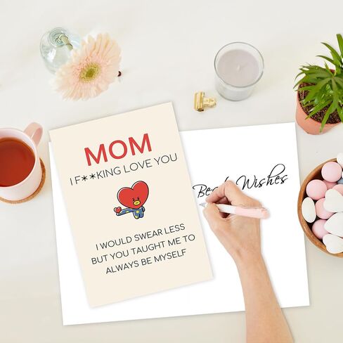 Funny Birthday Card for Mom Grandma, Happy Mother Birthday Card Gift from Son Daughter, Naughty Mother's Day Thank You Cards for Mom, Unique Mom Birthday Card Gift in Saudi Arabia