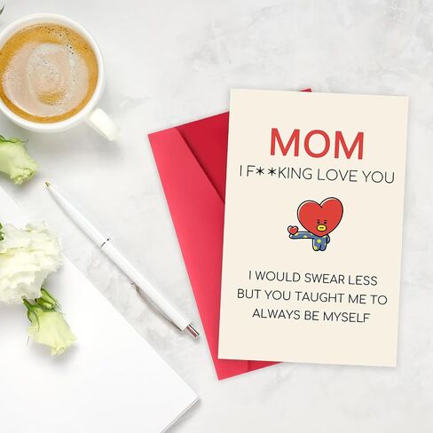 Funny Birthday Card for Mom Grandma, Happy Mother Birthday Card Gift from Son Daughter, Naughty Mother's Day Thank You Cards for Mom, Unique Mom Birthday Card Gift in Saudi Arabia