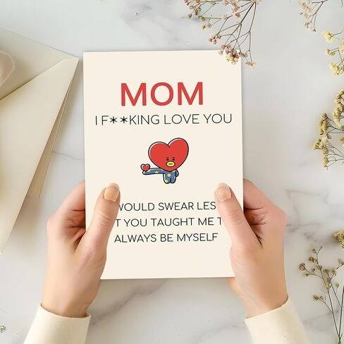 Funny Birthday Card for Mom Grandma, Happy Mother Birthday Card Gift from Son Daughter, Naughty Mother's Day Thank You Cards for Mom, Unique Mom Birthday Card Gift in Saudi Arabia