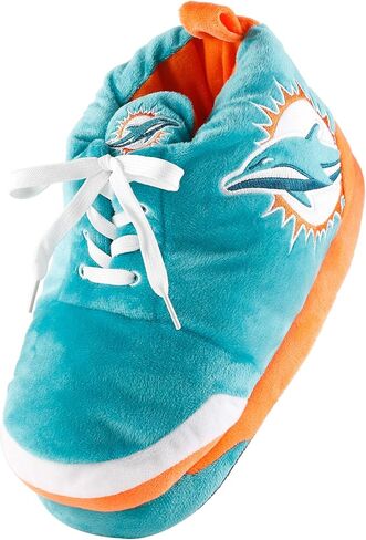 FOCO Mens NFL Team Logo Plush Oversized Sneaker Slippers in Kuwait