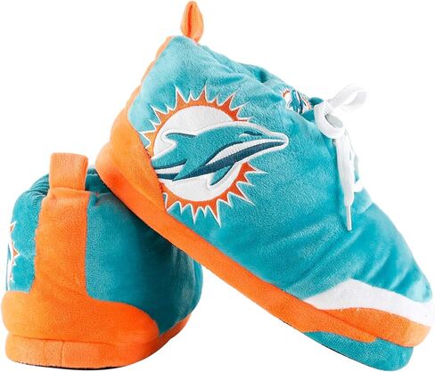FOCO Mens NFL Team Logo Plush Oversized Sneaker Slippers in Kuwait