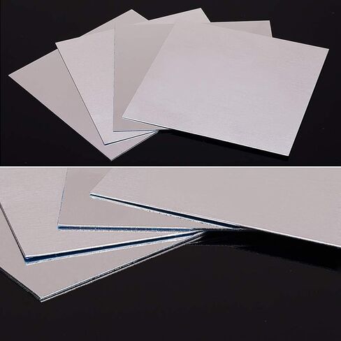 PH PandaHall 20pcs Thin Aluminum Sheets 5mm Metal Sheet Aluminum Sheet Plate Flat Stock 3.9x3.9 Inch Unplated Aluminium Plate Material for Engraving Jewelry Making Hand Stamping Embossing Etching in Saudi Arabia