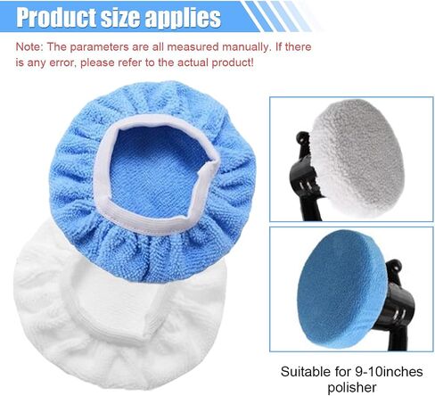 15PCS Car Polisher Pad Bonnets, 5 to 6 Inch Soft Polishing Bonnets Buffing Pads, Car Wax Cover Kit for Car Orbital Buffer Polisher, 10 Microfiber Bonnets + 5 Woollen Polishing Pad Covers (5-6 Inches) in Saudi Arabia