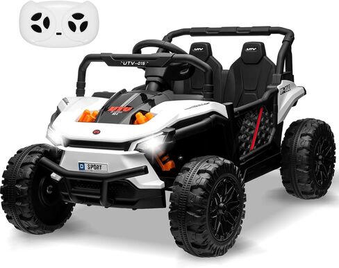 12V Electric UTV Car with Remote Control, Ride on Truck with Toy Storage, Spring Suspension, LED Headlights, Ride Cars w/4 Wheels, Ride on Toys for Boys Girls, Blue in Saudi Arabia