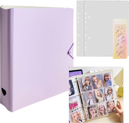 A4 Binder Card Collector with 25 Pack 9-Pocket Card Pages, Binder Cover with 2 Divider Acid-Free for Organizing Trading Cards, Green, 2403282 in Saudi Arabia
