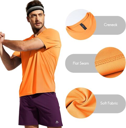 Haimont Men's Athletic Running Shirts Quick Dry Short Sleeve UPF 50+ Sun Protection UV Fishing Hiking Workout T-Shirts in Saudi Arabia