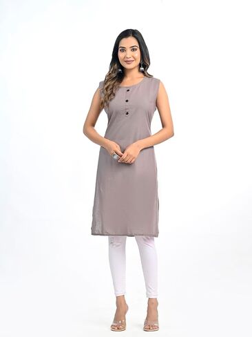 Meyali Cotton Kurtis For Women Indian Style | Plain Kurti For Women - Includes only Kurti in Kuwait