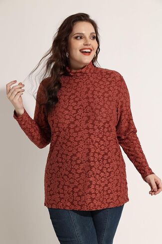 RITERA Plus Size Tops for Women Long Sleeve V/Mock Neck Shirts Casual Tunics Blouses Fall Winter XL-5XL in Kuwait