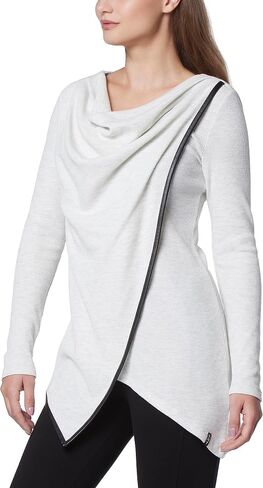 Andrew Marc Women's Long Sleeve Asymmetrical Thermal Tunic with Faux Leather Trim in Saudi Arabia
