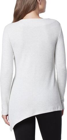 Andrew Marc Women's Long Sleeve Asymmetrical Thermal Tunic with Faux Leather Trim in Saudi Arabia