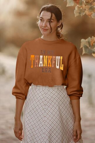 JINTING Thankful Sweatshirt for Women Thanksgiving Sweatshirts Funny Pumpkins Fall Long Sleeve Shirt Vintage Graphic Tee in Saudi Arabia