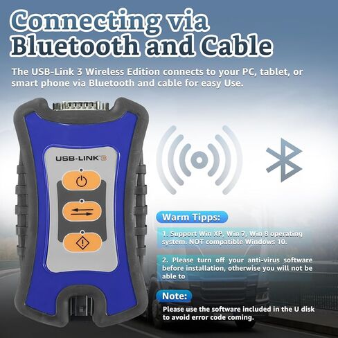 121052، واجهة السيارة USB Link-3 مع معلومات الإصلاح وبرامج التشخيص، واجهة السيارة USB Link 3 W-ireless، تشخيص الماسح الضوئي للشاحنات الثقيلة USB Link in Kuwait