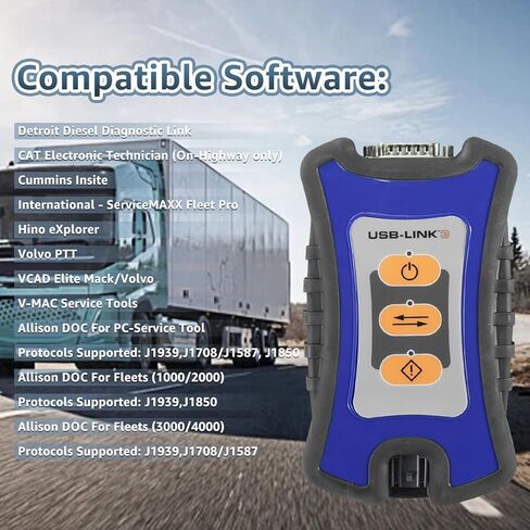 121052، واجهة السيارة USB Link-3 مع معلومات الإصلاح وبرامج التشخيص، واجهة السيارة USB Link 3 W-ireless، تشخيص الماسح الضوئي للشاحنات الثقيلة USB Link in Kuwait