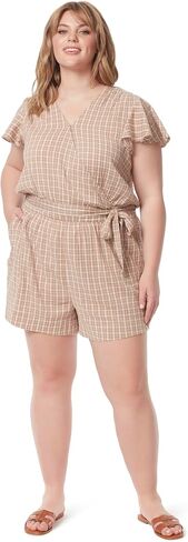 Womens Ilona Ruffle Sleeve Wrap Romper in Saudi Arabia