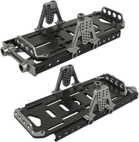 Metal Chassis Frame Kit Extended Rails with Shock Towers Battery Mount Bumper Mount Chassis Brace 4x4 Upgrade to SCX10 6x6 for 1/10 RC Crawler Axial SCX10 Modified Part (Black) in Saudi Arabia
