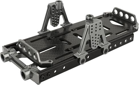 Metal Chassis Frame Kit Extended Rails with Shock Towers Battery Mount Bumper Mount Chassis Brace 4x4 Upgrade to SCX10 6x6 for 1/10 RC Crawler Axial SCX10 Modified Part (Black) in Saudi Arabia