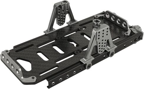 Metal Chassis Frame Kit Extended Rails with Shock Towers Battery Mount Bumper Mount Chassis Brace 4x4 Upgrade to SCX10 6x6 for 1/10 RC Crawler Axial SCX10 Modified Part (Black) in Saudi Arabia