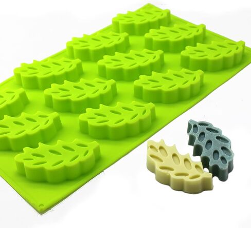 X-Haibei الخريف الأذن من القمح شكل ورقة الصابون كعكة الآيس كريم كرات الاستحمام الفوارة الشوكولاته جيلو قالب من السيليكون 1 أوقية لكل خلية in Kuwait