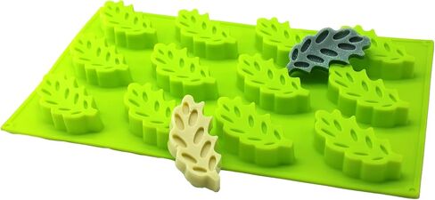 X-Haibei الخريف الأذن من القمح شكل ورقة الصابون كعكة الآيس كريم كرات الاستحمام الفوارة الشوكولاته جيلو قالب من السيليكون 1 أوقية لكل خلية in Kuwait