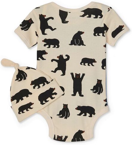 Little Blue House by Hatley Baby Boys' Bodysuit & Cap, Plaid Moose, 12-18 Months in Kuwait