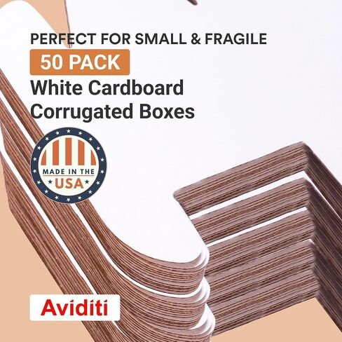 AVIDITI صناديق صغيرة للشحن والتعبئة والبريد مقاس 7 بوصة طول × 5 بوصة عرض × 2 بوصة ارتفاع (25 عبوة) صناديق من الورق المقوى المموج شديدة التحمل للتغليف والبريد والشركات الصغيرة والهدايا والتخزين in Saudi Arabia