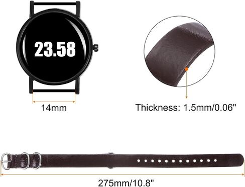 HARFINGTON Genuine Leather Watch Band Quick Release Soft Replacement Watch Strap with Stainless Steel Metal Buckle for Men Women in Saudi Arabia