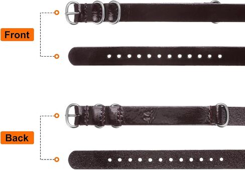 HARFINGTON Genuine Leather Watch Band Quick Release Soft Replacement Watch Strap with Stainless Steel Metal Buckle for Men Women in Saudi Arabia